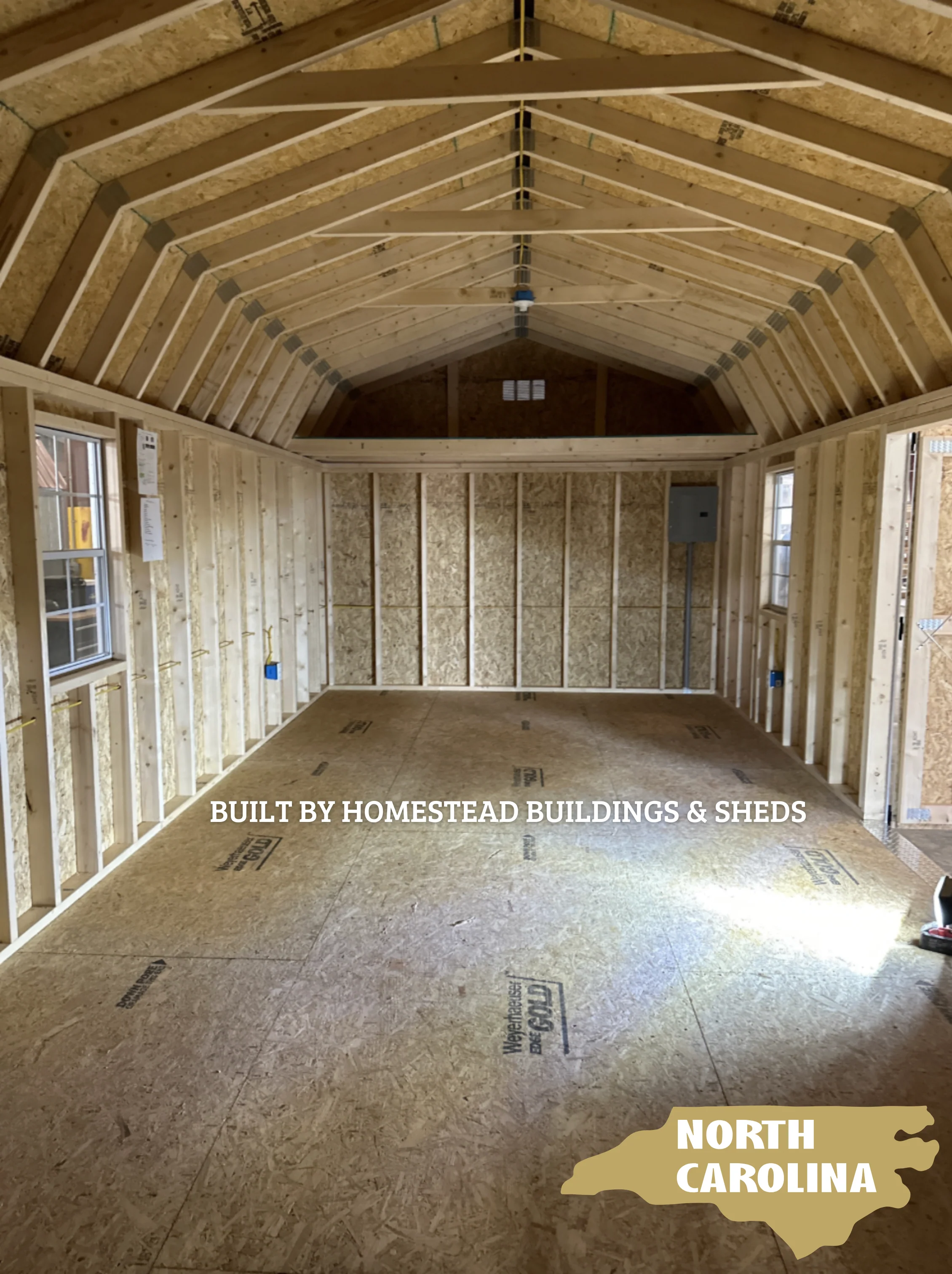 12x28 Heavy Duty Deluxe High Barn with Rampage Door with Electrical #NC1 - Image 2