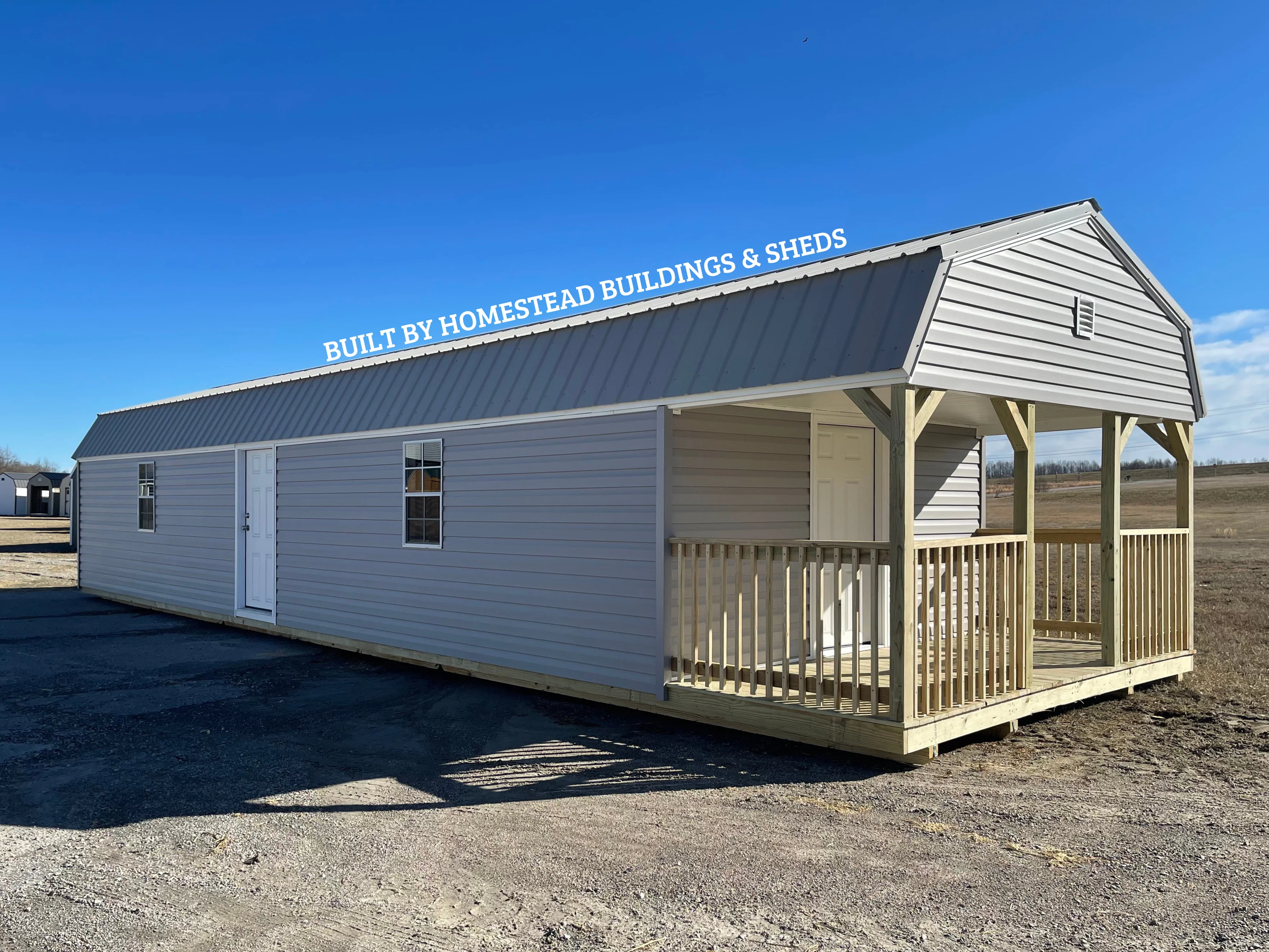 14x48 Deluxe Vinyl High Barn Cabin Garage with Electrical Design #223