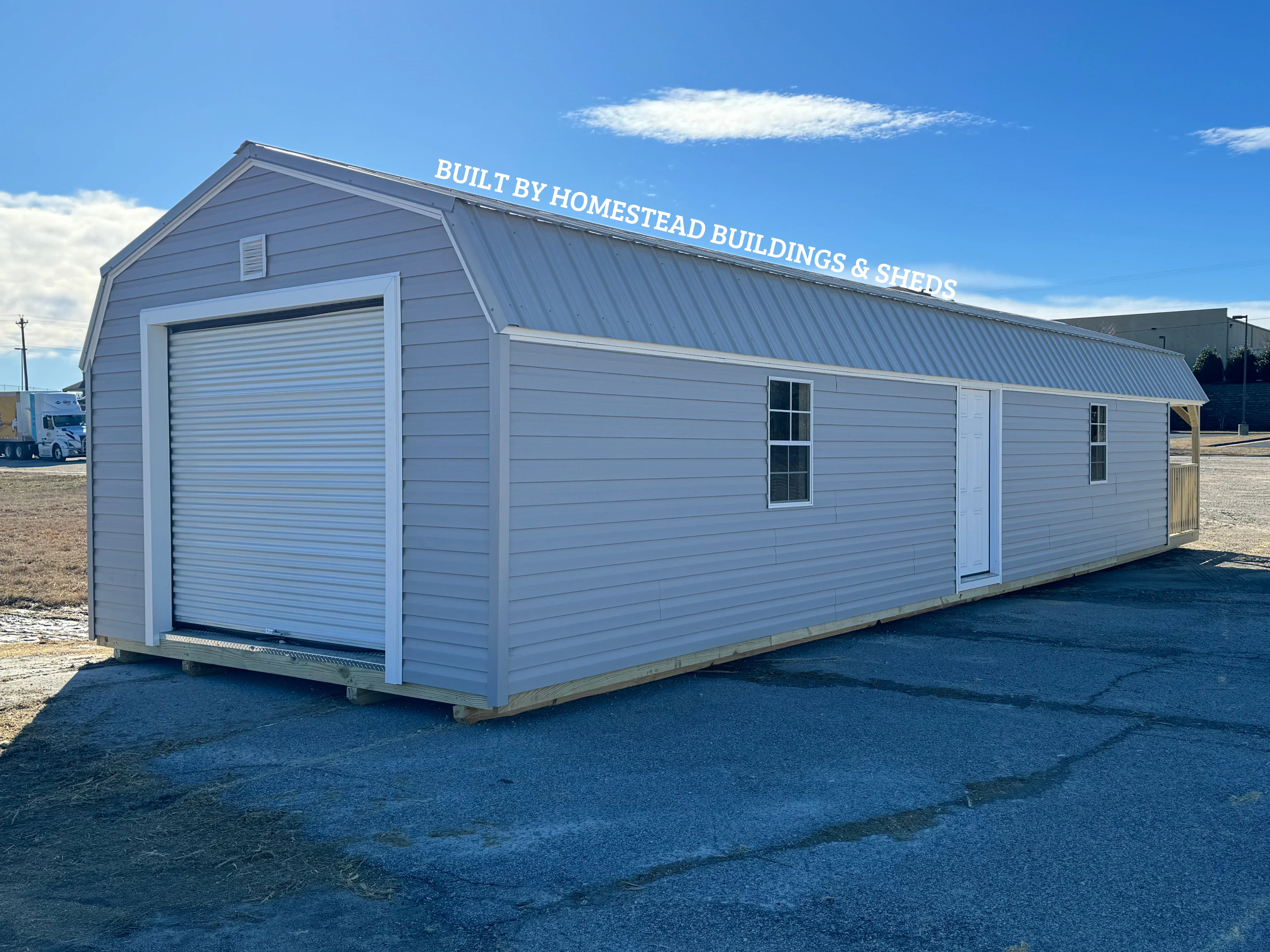 14x48 Deluxe Vinyl High Barn Cabin Garage with Electrical Design #223 - Image 2