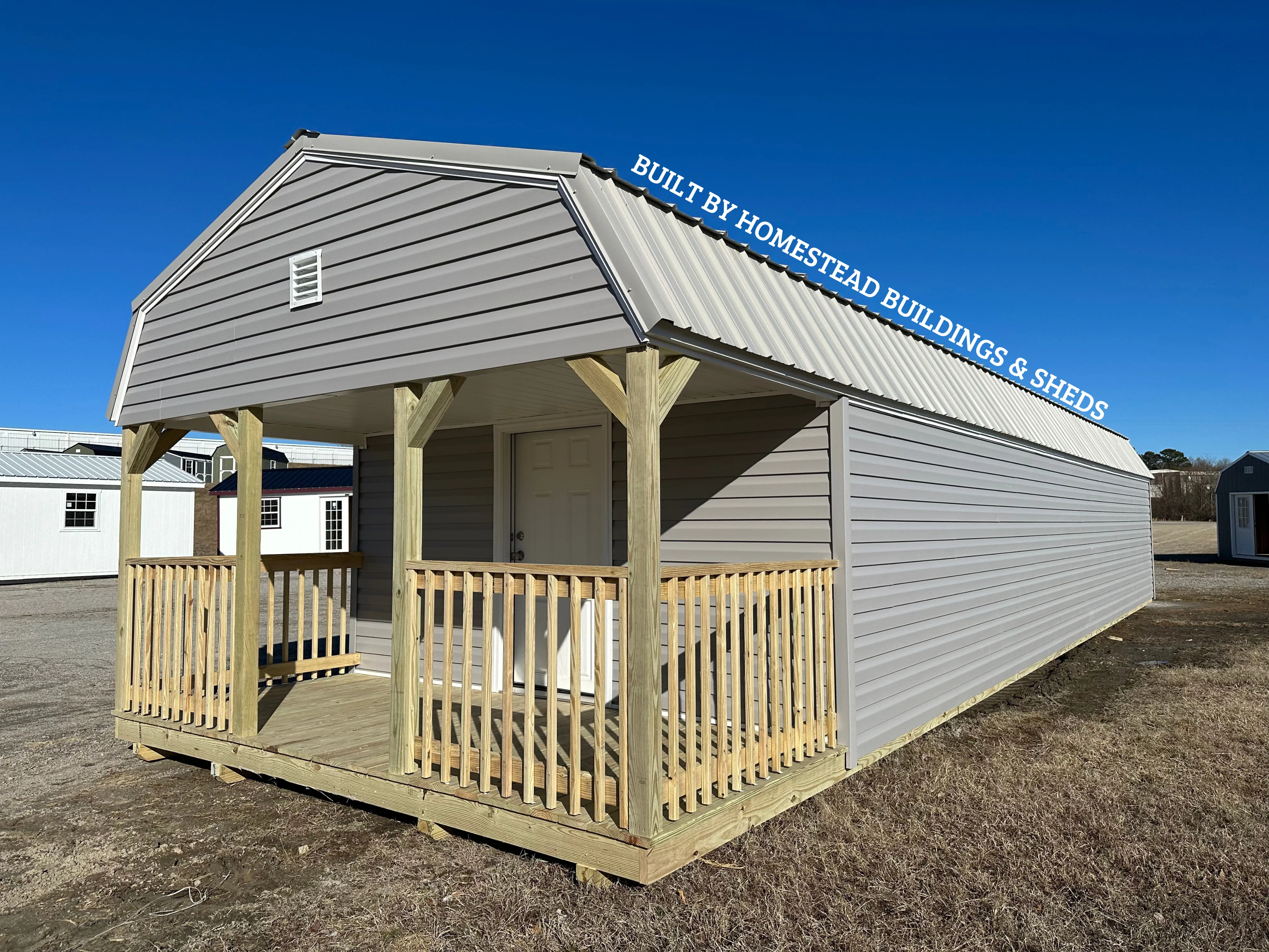 14x48 Deluxe Vinyl High Barn Cabin Garage with Electrical Design #223 - Image 3