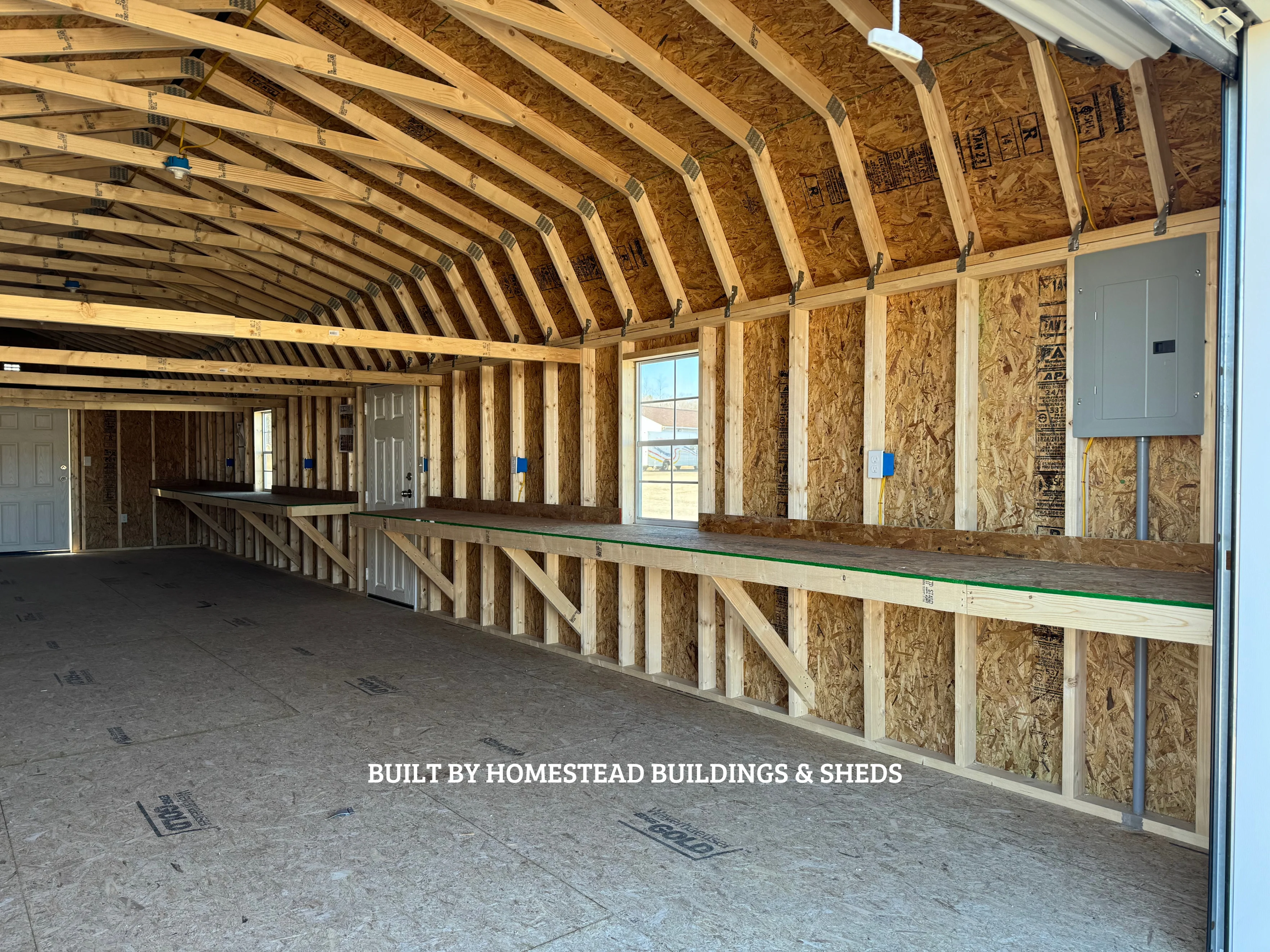 14x48 Deluxe Vinyl High Barn Cabin Garage with Electrical Design #223 - Image 5